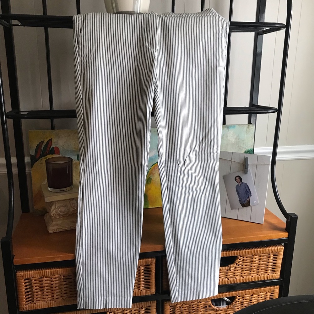 Black and ivory stripe pants